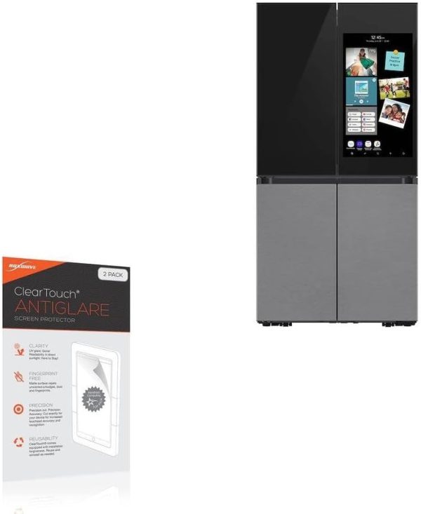 BoxWave Screen Protector Compatible with Samsung Bespoke Family Hub+ Smart Refrigerator - ClearTouch Anti-Glare (2-Pack), Anti-Fingerprint Matte Film Skin