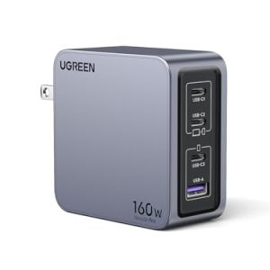 UGREEN Nexode Pro 160W USB C Charger, 4-Port PD 3.1 GaN Compact Fast PPS Wall Charger for MacBook Pro 16'' M2, Pixelbook, Dell XPS, iPad Pro, iPhone 15 Pro/14, Galaxy S23, Pixel 8, Steam Deck
