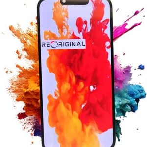 reoriginal iPhone 13 OEM Genuine Soft OLED Full HD Screen and Digitizer Assembly 6.1 inches - Keep Face ID With Waterproof Sticker and Screen Protector Included